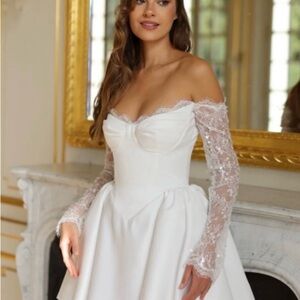 Elegant White Lace Off-Shoulder Dress